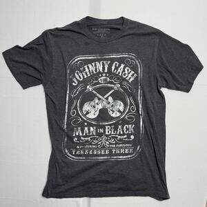 Vintage Johnny Cash Man In Black T-shirt Size XL